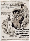 Vtg Movie Ad  the Mississippi Gambler  1953 Piper Laurie Tyrone Power Free Ship