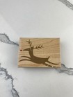 Hero Arts Flying Reindeer Christmas Large Wood Rubber Stamp 