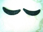 Vintage Pair Beaded Crescent Shoe Clips Kj