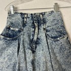 Vtg American Legends Drop Waist Circle Mini Skirt Acid Wash Blue Size 5 Usa