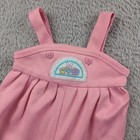 Vintage Oshkosh Bgosh Overall Baby Girl 6-9 Months Pink Animals Pleated Poly