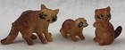 Miniature Raccoon Family Resin Figurines Set Of 3 Animal Momma Baby  