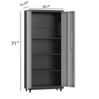 Metal Garage Storage Cabinet W  Lock  Rolling Tool Chest Kitchen Cupboard Home
