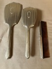 Vintage Gold Tone 3 Piece Vanity Set Hand Mirror Brush Comb