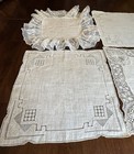 Vintage Lace Handkerchiefs Lot Of 4 Fine Linen Valenciennes Alencon   Drawnwork