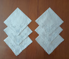 9 Vtg Butterfly White Linens   6 Napkins  2 Doilies   1 Hand Towel