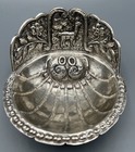 Antique Silver Baptismal Shell Dish Religious Holy Water Font Script Mark Tested