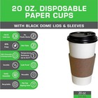200 Pack - 20 Oz  Disposable White Paper Coffee Tea Cups With Lids And Sleeves