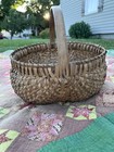Antique Ex  Large Splint Buttocks Basket Gorgeous 15    By 14    Excellent Condition