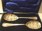Smart Antique Berry Spoons Unused Boxed Silver Plate C1910