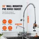 36  Commercial Pre-rinse Faucet Wall Mount Kitchen Sink Faucet W  Sprayer