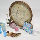 Curated Vintage 50s 60s Vanity Lot Tray Purfume Bottles Mirror Brush Etc