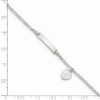 Platinum Sterling Silver Figaro Link Children s Id Bracelet Free Engraving Gift