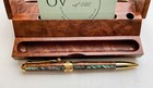 Vintage Hawaii Koa Wood   Inlay Pen With Card Case  Hand Made  One Of A Kind 