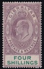 Gibraltar Sc 46 Sg 53 4 - Dull Purple   Green Kevii Mh  mm  With Brandon Cert
