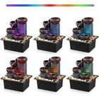 4 Level Tabletop Fountain Indoor Waterfall With Led For Home Office Decor