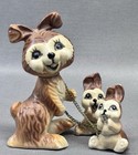 Vintage Japan Anthropomorphic Skunk   Rabbit Family Figurines Lot 1950s