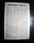 Rare Salinas Monterey County Valley California Old Wild West 1880 Newspaper  