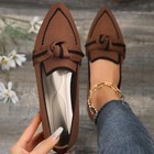 Women Knit Flats Pointed Toe Slip On Breathable Casual Walking Shoes