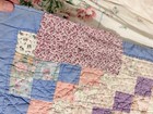 Vintage Pastel Calico Cutter Quilt Fragment Patchwork Textile 46   x39   