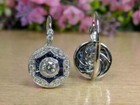 Vintage Art Deco Style 3 75ct Diamond 14k White Gold Finish Engagement Earrings