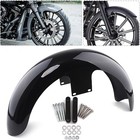 19  Vivid Black Front Wheel Wrap Fender Steel For Harley Touring Street Glide