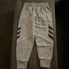 Adidas Boys Gray black Fleece Jogger Pants Youth M 10 12 Drawstring Logo
