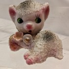 Vtg 60 s Porcelain Curio Sugar Textured 3  Cat Kitten Hand Painted Japan
