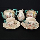 Japanese Kinkozan Awata Ware Flying Duck Tea Set W bamboo Spout Handle   Finial