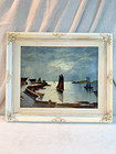Antique Original Oil Painting Inverness Shire Scotland Luminous Seascape Norris