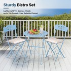 Folding Bistro Table Chairs Dining Set Of 3 With Seat Cushions For In outdoor