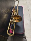 Trombone 3 Valve Of Pure Brass Metal In Golden Polish cushion Box  Free Shipping
