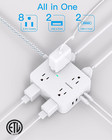 Surge Protector Power Strip - 8 Outlets With 4 Usb  2 Usb C  Charging Ports  Mul