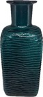 Vintage 1960   s Empoli Ripple Teal Decorative Bottle Decanter  no Stopper 