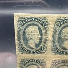 Confederate States 10c Greenish Blue Mint Block With Textile Marks  4 Stamps