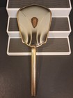 Brass Hand Held Mirror With Etched Flower Art Deco Design 12    Vintage Art Deco
