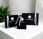 New Chanel Classic Black  Sm  Shopping Gift Bag  11 5    X 7 5    X 3     Ribbon Rose