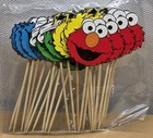 24 Sesame Street Cupcake Picks Toppers Birthday Party Baby Shower Supplies Decor