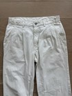 Vintage 80s Levi s Women s White Cotton Pleated Straight Leg Casual Pants 31x34