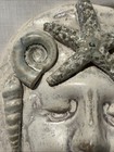 Clay Face Mask Pottery Wall Hanging Seashell Beach Decor Studio Art