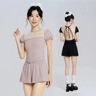 Women Ballet Leotards Puff Sleeve Ballet Dance Back Lace-up Dance Leotards