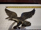 Vintage Brass American Bald Eagle Wall Hanging   Patriotic Art Decor   14  Wings