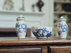 Dollhouse Miniature Artisan Mary Dudley Cowles Porcelain Mantle Set Signed 1 12