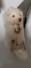 Vintage Real Fur Mouse West Germany Miniature White Albino Red Eyes Rare