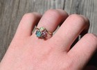 Engagement Ring  Aquamarine Opal Alexandrite Garnet  Raw Stone Rings  Alternativ