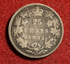 Canada 25 Cents 1881 H Silver Coin Km 5 T11838