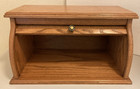 Amish Oak Stunning Solid Oak Roll Top Bread Box Large Capacity Storage Farmhouse