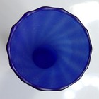 Vintage Blue Glass Frosted Satin Glass Vase With White Bottom Bud Vase 8  Tall
