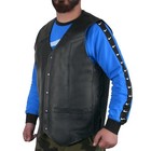 Leather Motorbike Vest Club Style Motorcycle Biker Vest Side Laces Concealed Gun