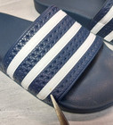 Adidas Adilette Navy Blue White Men s Us 6 Slides Sandals Shoes Made In Italy